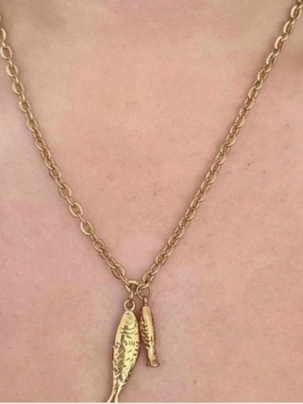 New! Trending Gold Fish Charm Necklace 16-18”